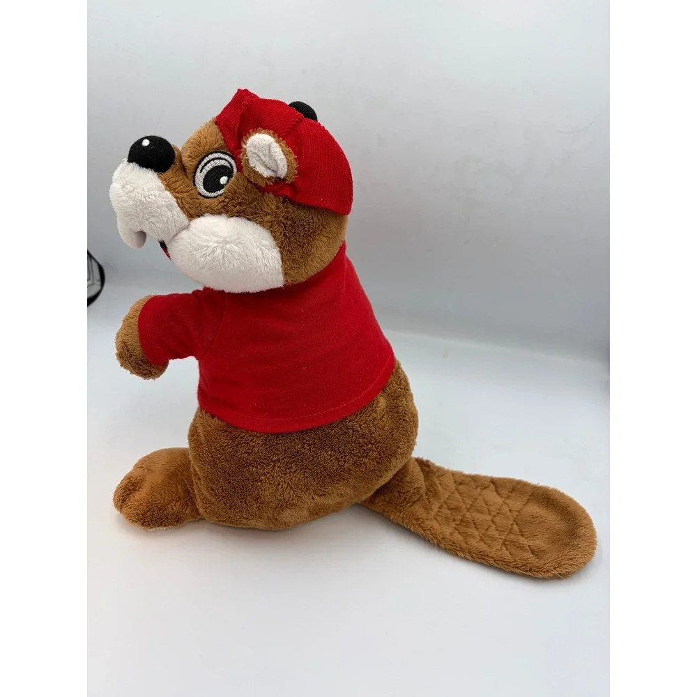 Buc-ee's Plush Beaver Mascot Red T-Shirt Corduroy Hat Stuffed Animal 10 Inch